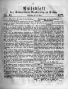 Amtsblatt der K&ouml;niglichen Regierung zu Posen. 1877.03.28 Nro.13