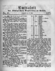 Amtsblatt der K&ouml;niglichen Regierung zu Posen. 1877.04.25 Nro.17
