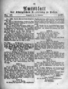Amtsblatt der K&ouml;niglichen Regierung zu Posen. 1877.09.12 Nro.37
