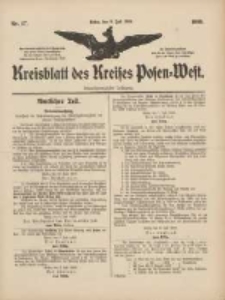 Kreisblatt des Kreises Posen-West 1909.07.08 Jg.21 Nr27