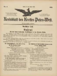 Kreisblatt des Kreises Posen-West 1909.04.22 Jg.21 Nr16
