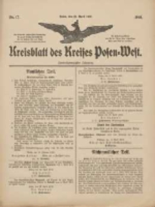 Kreisblatt des Kreises Posen-West 1910.04.21 Jg.22 Nr17