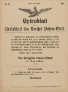 Kreisblatt des Kreises Posen-West 1914.08.02 Jg.26 Nr36 Extra-Blatt