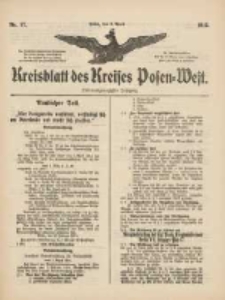 Kreisblatt des Kreises Posen-West 1915.04.08 Jg.27 Nr17