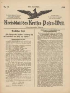 Kreisblatt des Kreises Posen-West 1915.04.22 Jg.27 Nr19