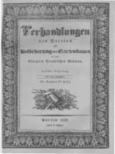 Verhandlungen des Vereines zur Beförderung des Gartenbaues in den Königlich Preussischen Staaten. 1829 Band 6 Lieferung 12 Heft 1