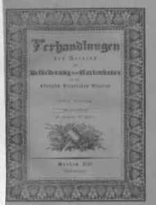 Verhandlungen des Vereines zur Beförderung des Gartenbaues in den Königlich Preussischen Staaten. 1828 Band 5 Lieferung 10 Heft 1