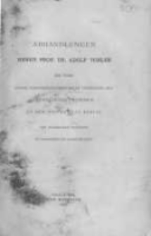 Abhandlungen Herrn Prof. Dr. Adolf Tobler zur Feier Seiner F&uuml;nfundzwanzigj&auml;hrigen Th&auml;tigkeit als ordentlicher Professor an der Universit&auml;t Berlin