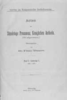 Acten der St&auml;ndetage Preussens, K&ouml;niglichen Antheils. (Westpreussen) Band I 1466-1471