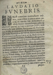 Laudatio funebris [...] Poloniae et Sveciae regis Joannis Casimiri. Dicta in ecclesia cathedrali Cracovien. ab [...] episcopo. Anno [...] 1676