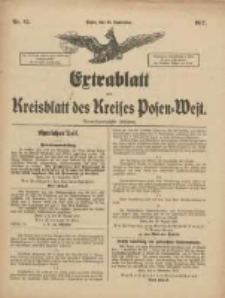 Extrablatt zum Kreisblatt des Kreises Posen-West 1917.09.15 Jg.29 Nr62