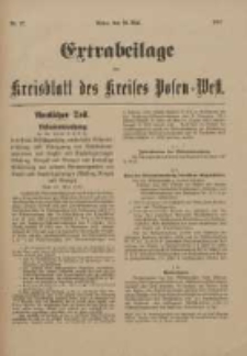 Extrablatt zum Kreisblatt des Kreises Posen-West 1917.05.16 Jg.29 Nr27