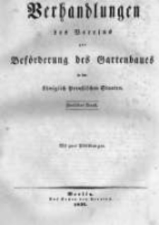 Verhandlungen des Vereines zur Beförderung des Gartenbaues in den Königlich Preussischen Staaten. 1837 Band 12 Lieferung 25