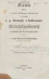 Mowa miana w czasie żałobnego nabożeństwa za duszę ś.p. Bernardy z Kalksteinów Mittelstaedtowéj w Ludzisku dnia 28. listopada 1859