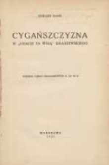 Cygańszczyzna w "Chacie za wsią" Kraszewskiego