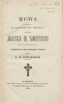 Mowa powiedziana na nabożeństwie żałobnem za duszę ś.p. Andrzeja hr. Zamoyskiego dnia 7 grudnia 1874 w Kolegiacie św. Maryi Magdaleny w Poznaniu