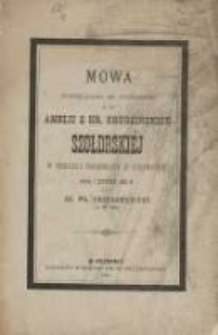 Mowa powiedziana na pogrzebie ś. p. Amelii z hr. Grudzińskich Szołdrskiéj w kościele parafialnym w Gołembinie dnia 1 lutego 1881 r.