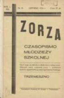 Zorza: czasopismo młodzieży szkolnej 1934 listopad R.1 Nr2