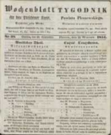 Wochenblatt f&uuml;r den Pleschener Kreis : Tygodnik Powiatu Pleszewskiego 1854.09.23 Nr38