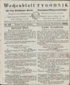 Wochenblatt f&uuml;r den Pleschener Kreis : Tygodnik Powiatu Pleszewskiego 1854.10.28 Nr43
