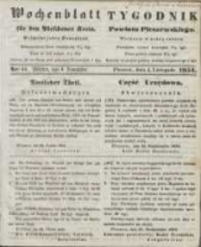 Wochenblatt f&uuml;r den Pleschener Kreis : Tygodnik Powiatu Pleszewskiego 1854.11.04 Nr44
