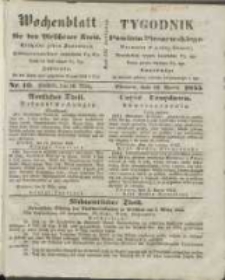 Wochenblatt f&uuml;r den Pleschener Kreis : Tygodnik Powiatu Pleszewskiego 1855.03.10 Nr10