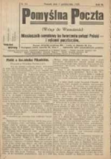 Pomyślna Poczta: (wstęp do wzmożenia): miesięcznik narodowy ku tworzeniu potęgi Polski i rękami pocztarzów 1920.10.01 R.3 L.13