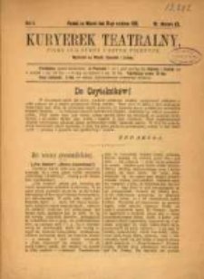 Kuryerek Teatralny: pismo dla sceny i sztuk pięknych: wychodzi na wtorki, czwartki i soboty.R.1895.09.24.Nr.1
