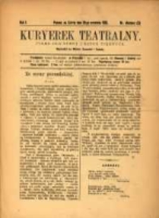 Kuryerek Teatralny : pismo dla sceny i sztuk pięknych : wychodzi na wtorki, czwartki i soboty. R.1895.09.28.Nr.3