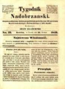 Tygodnik Nadobrzański: organ polityczny dobru pospolitemu poświęcony dla powiatu kościańskiego, śremskiego i ich okolic.1849.04.26.No.19