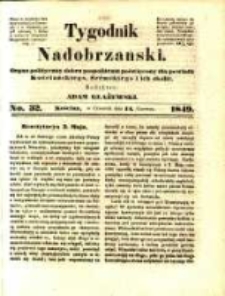 Tygodnik Nadobrzański: organ polityczny dobru pospolitemu poświęcony dla powiatu kościańskiego, śremskiego i ich okolic.1849.06.14.No.32