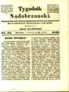 Tygodnik Nadobrzański: organ polityczny dobru pospolitemu poświęcony dla powiatu kościańskiego, śremskiego i ich okolic.1849.06.21.No.34