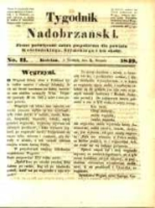 Tygodnik Nadobrzański: organ polityczny dobru pospolitemu poświęcony dla powiatu kościańskiego, śremskiego i ich okolic.1849.08.05.No.11