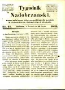 Tygodnik Nadobrzański: organ polityczny dobru pospolitemu poświęcony dla powiatu kościańskiego, śremskiego i ich okolic.1849.08.16.No.14