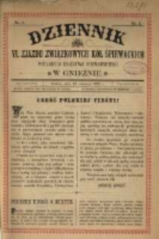 Dziennik VI Zjazdu Związkowych Kół Śpiewackich Wielkiego Księstwa Poznańskiego w Gnieźnie.1895.06.29.Nr.1