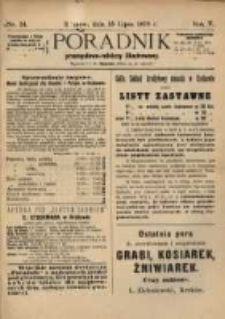 Poradnik Przemysłowo-Rolniczy Ilustrowany.1878.07.15.Nr.14