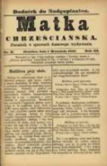 Matka Chrześciańska: poradnik w sprawach domowego wychowania: dodatek do "Nadgoplanina".1889.09.01.No.17