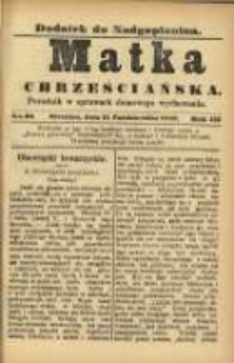 Matka Chrześciańska: poradnik w sprawach domowego wychowania: dodatek do "Nadgoplanina".1889.10.15.No.20