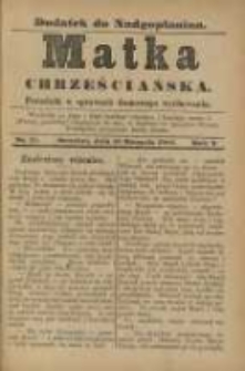 Matka Chrześciańska: poradnik w sprawach domowego wychowania: dodatek do "Nadgoplanina".1891.08.15.No.15