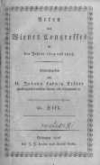 Acten des Wiener Congresses in den Jahren 1814 und 1815. H.20