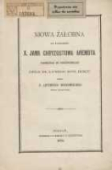 Mowa żałobna na pogrzebie x. Jana Chryzostoma Arendta powiedziana we Włoszakowicach dnia 24. lutego 1872 roku
