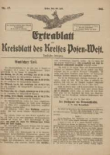 Extrablatt zum Kreisblatt des Kreises Posen-West 1918.07.27 Jg.30 Nr57