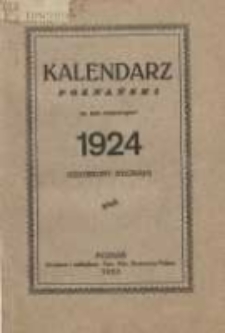 Kalendarz Poznański na rok przestępny 1924 ozdobiony rycinami