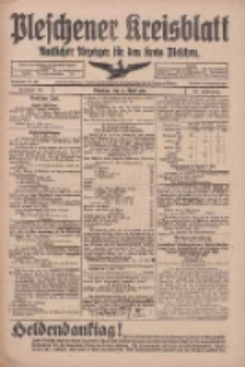 Pleschener Kreisblatt: Amtliches Anzeiger für den Kreis Pleschen 1918.04.13 Jg.66 Nr30