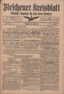 Pleschener Kreisblatt: Amtliches Anzeiger f&uuml;r den Kreis Pleschen 1918.05.25 Jg.66 Nr42