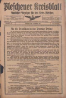 Pleschener Kreisblatt: Amtliches Anzeiger f&uuml;r den Kreis Pleschen 1918.10.30 Jg.66 Nr87