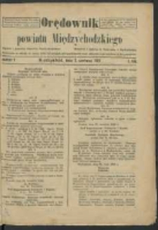 Orędownik Powiatu Międzychodzkiego 2 czerwca 1920 Nr 1