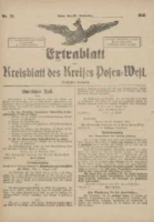 Extrablatt zum Kreisblatt des Kreises Posen-West 1918.09.28 Jg.30 Nr75