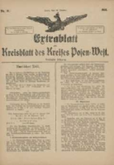 Extrablatt zum Kreisblatt des Kreises Posen-West 1918.10.19 Jg.30 Nr81