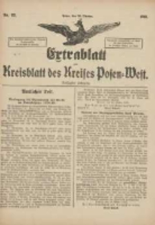 Extrablatt zum Kreisblatt des Kreises Posen-West 1918.10.26 Jg.30 Nr83